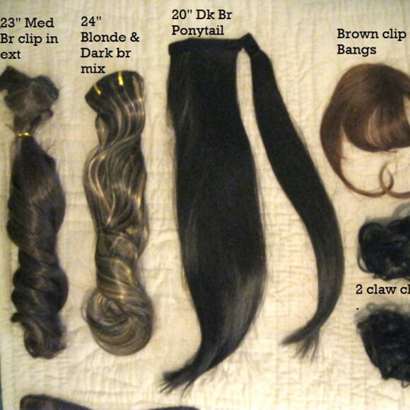 Special BUNDLE  8 HAIR EXTENSIONS Buns, ponytail, extensions, more NWT - Picture 2 of 16